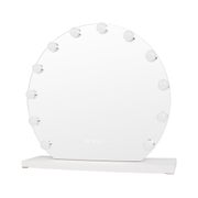 UNIQ London Runder Hollywood-Schminkspiegel mit 12 LED-Lampen - Weiß