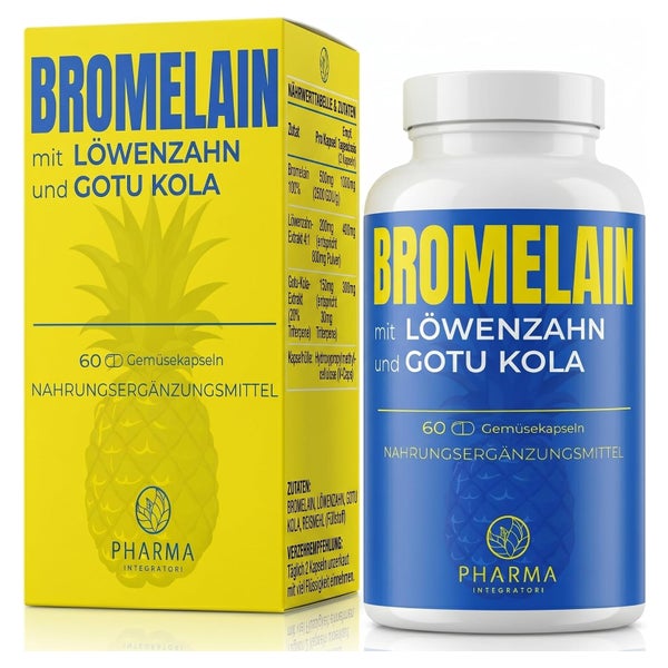 PHARMA INTEGRATORI Bromelain mit Löwenzahn,Quercetin,Moringa 60 St