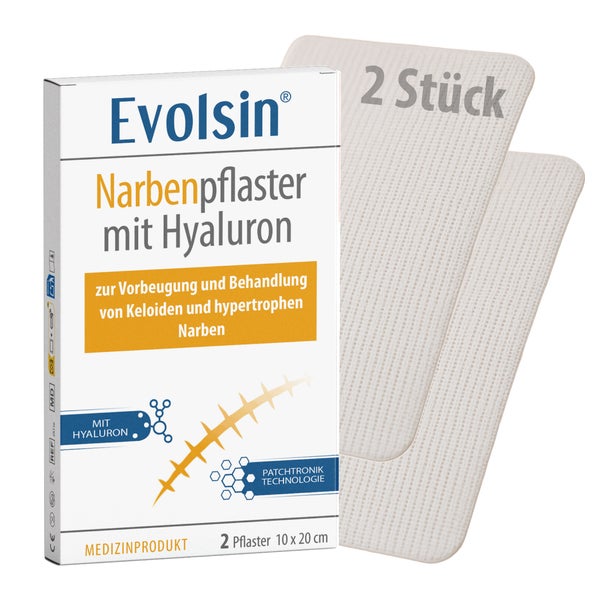 Evolsin Narbenpflaster mit Hyaluron & Patchtronik 2 St
