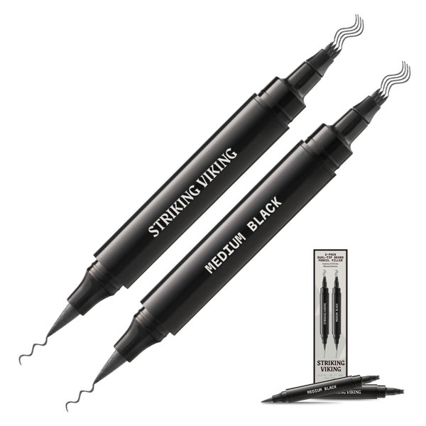 Striking Viking Bartstift Doppelspitze Mittelschwarz 2er 5 ml