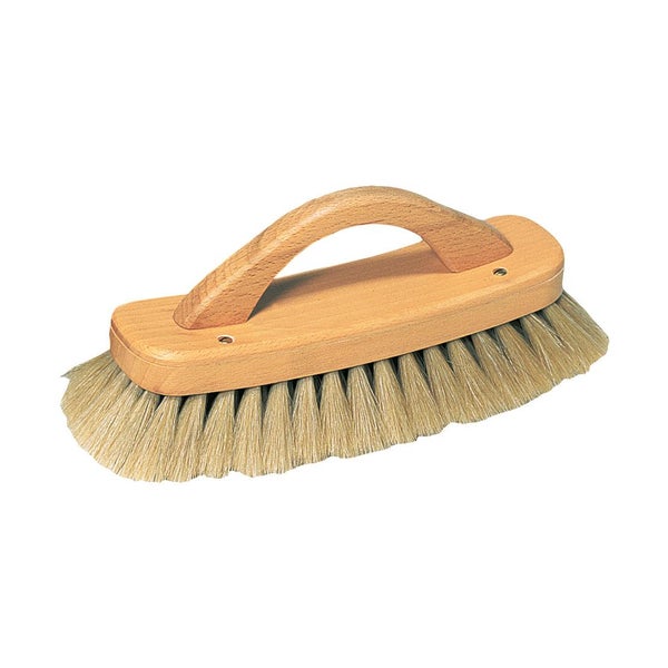 Redecker Schuh-Glanzbürste mit Griff, helles Roßhaar