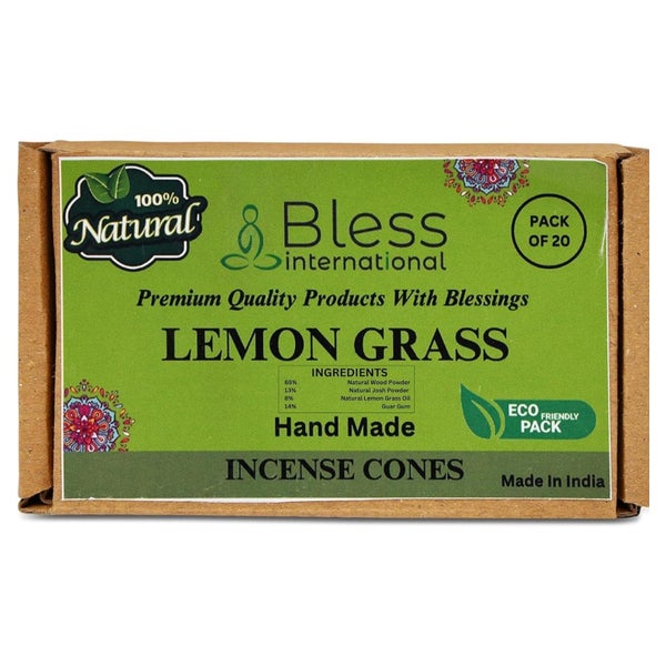 Räucherkegel Lemongras Handgedippt Bio Lemon Grass Pack Of 2 1 St