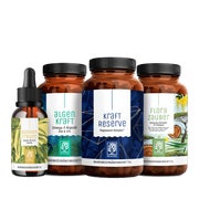 30 Tage Basis Routine Paket aus Sonnenvitamin D3 K2 Omega 3 Algenöl 4 Magnesium-Formen 23 Bakterienkulturen - SONNENFREUND, ALGENKRAFT, KRAFTRESERVE & FLORAZAUBER - vegan natürlich made in Germany - NATURTREU®  g