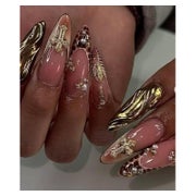 Künstliche Fingernägel Stiletto Leopard Strass Nagelkleber A 1 St
