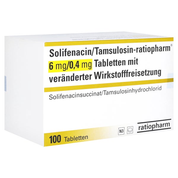 Solifenacin/tamsulosin-ratiopharm 6 Mg/0,4 Mg Tvw 100 St