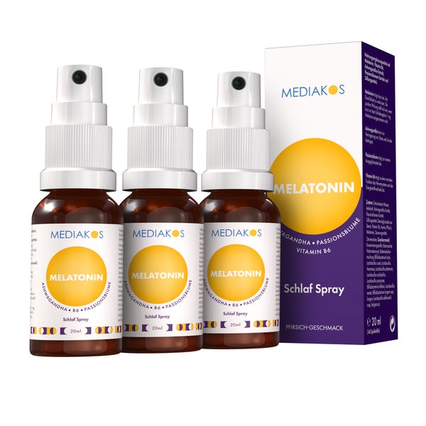 Mediakos® Melatonin Ashwagandha Schlaf Spray 3x20 ml