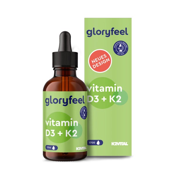 gloryfeel® Vitamin D3 + K2 Tropfen - 1.000 I.E. 50 ml