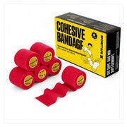 SPORTTAPE Selbstklebender verband - 6 Rollen, 5 cm x 4,5 m Rot 6 St