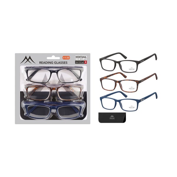 3er Pack Modische Fertiglesebrille +1.50 1 St
