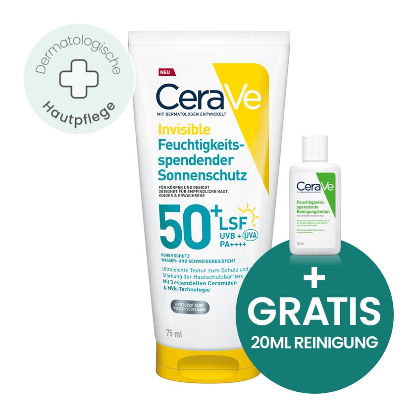 CeraVe Invisible Feuchtigkeitsspendender Sonnenschutz LSF 50+ 75 ml