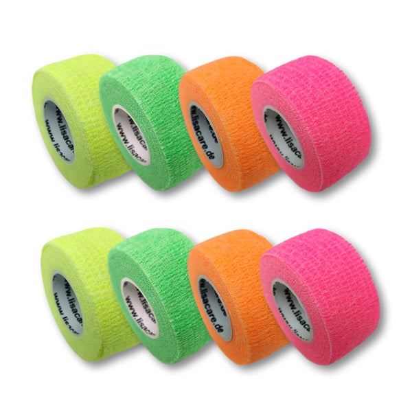 LisaCare Fingerpflaster - 2,5cm x 4,5m - 8er Neon-Mix 8 St