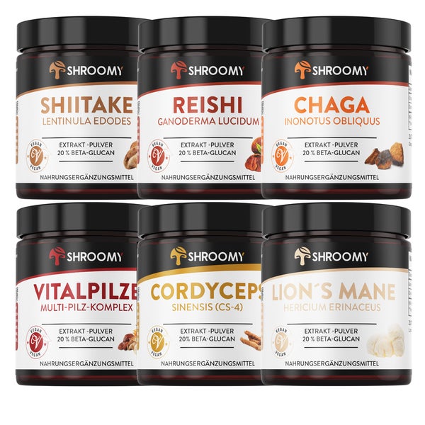 SHROOMY Komplettpaket Extrakt Pulver Set 6x70 g