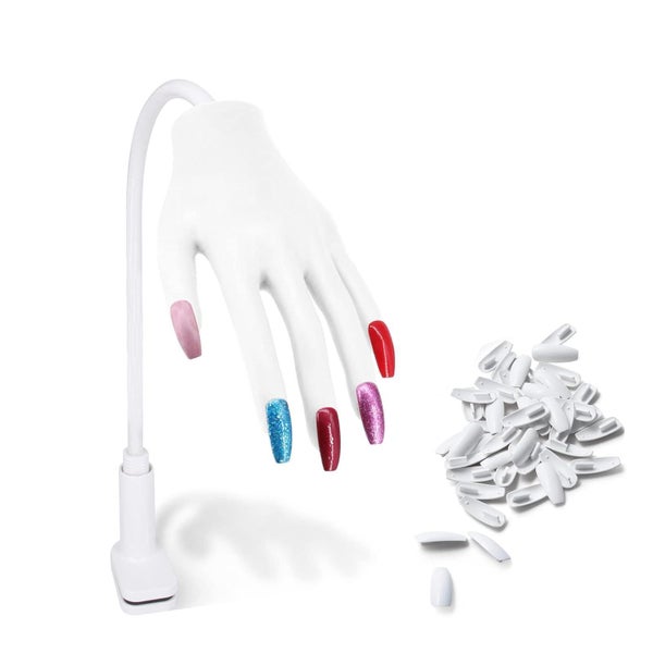 Übungshand Silikon Übungsfinger Nageldesign Weiß 1 St