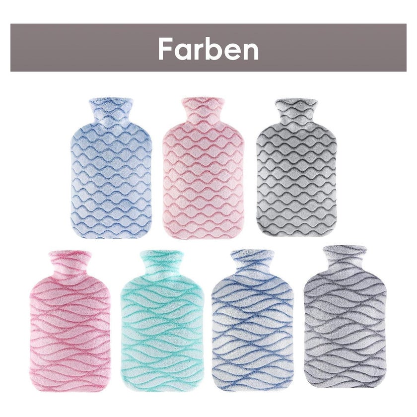2L Wärmflasche mit Bezug für Erwachsene & Kinder-Dunkelgrau, 1 St günstig kaufen