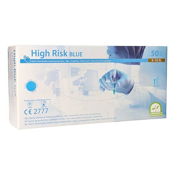 Medi-Inn Nitril High Risk blue Chemikalienschutzhandschuhe puderfrei, Gr. XL 50 St