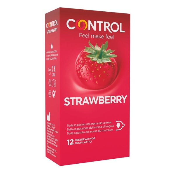 Control Condoms - "Passt Strawberry" Erdbeer-Kondome 12 St
