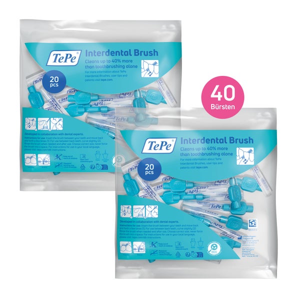 TePe Interdentalbürsten 2er Set, Blau + Blau 40 St