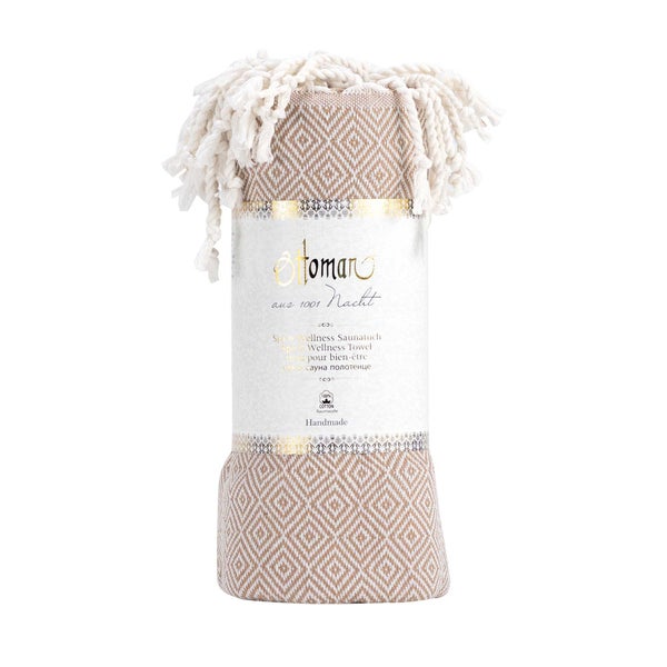 GREENDOOR Hamam Tuch Rautenmuster cappuccino 1 St