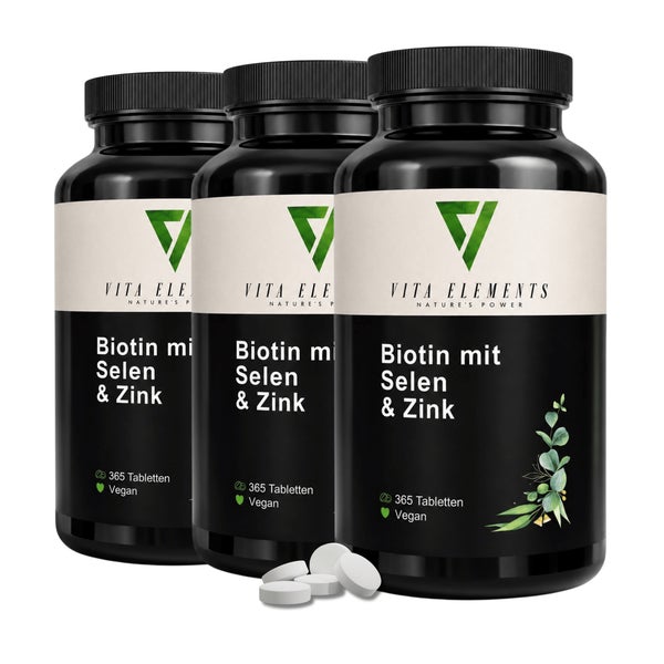Vita Elements Biotin mit Selen & Zink Tabletten 3 x 365 St