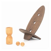 rollholz Balance Board Set klein Esche dunkeles Brett 1 St
