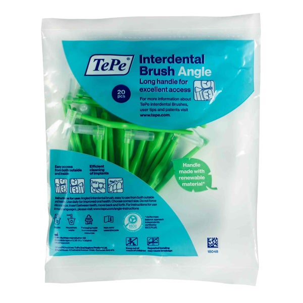 20-Pack TePe Angle Interdentalbürste Grün 0,8 mm ISO 5 20 St