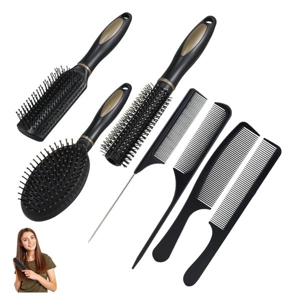 Haarbürsten-Set 7-teilig Massage Flexible Haarbürste für Fra 1 St