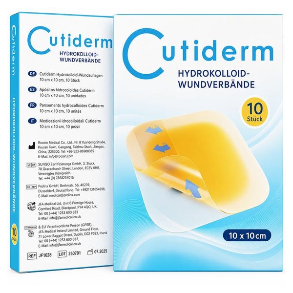 Cutiderm Hydrokolloid Wundauflagen steril 10cm x 10cm 10 St