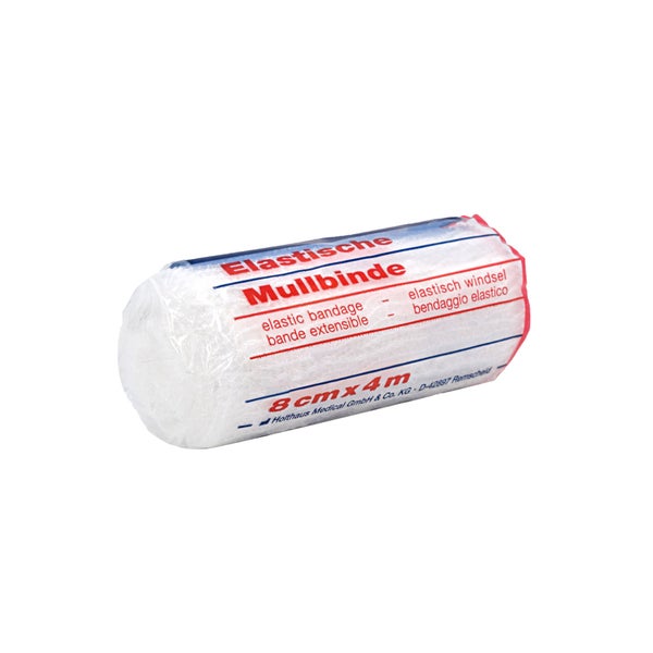 Holthaus Medical YPSIFLEX elastische Mullbinde 4 m, einzeln verpackt - 1 Packung = in Folie und Schachtel, Maße: 8 cm x 4 m 1.0 St