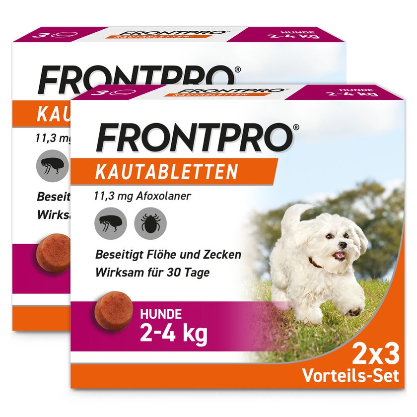 FRONTPRO Hund 11mg XS 2-4 KG 2X3 St