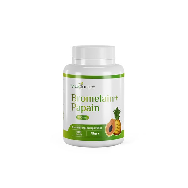 VitaSanum® - Bromelain + Papain 700 mg 100 Kapseln 100 St