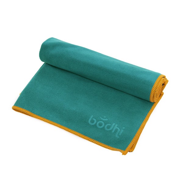 bodhi Yogatuch NO SWEAT Towel FUN S, petrol m. Saum orange 1 St