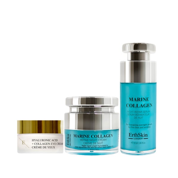 Marine Nachtcreme + Hyaluron Augencreme + Marine Collagen Night Repair Serum Set 1 St