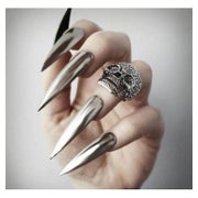 Künstliche Fingernägel Stiletto Long Silber Spiegel Chrome A 1 St