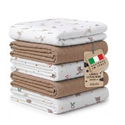 Kikido Mulltücher Baby 100% Baumwolle, Beige 5 St
