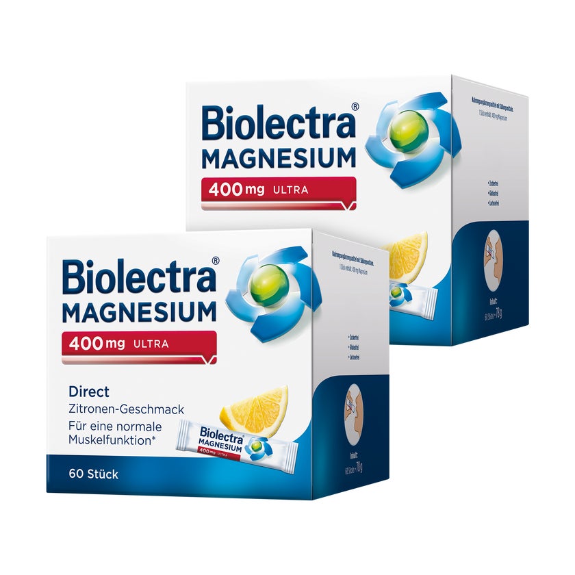 Biolectra® MAGNESIUM 400 mg ULTRA Direct Doppelpack 2X60 St