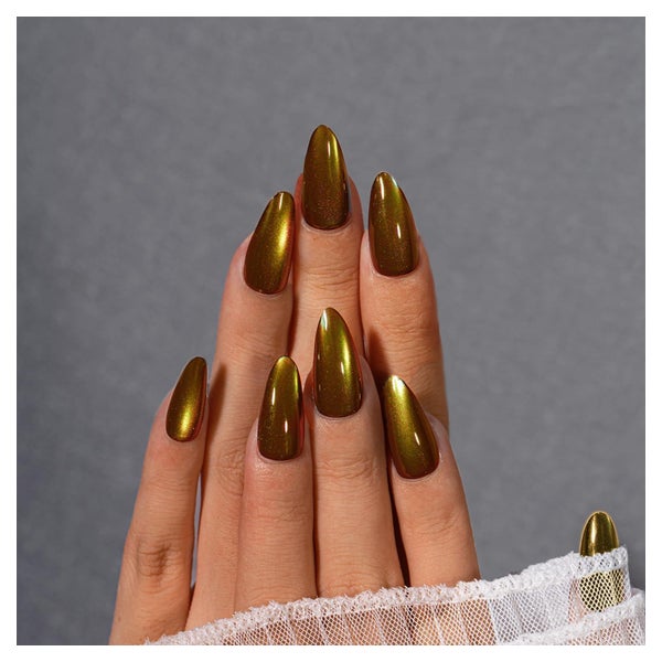 Fingernägel Press On Cat Eye Glitzer Kleber Mandel Acryl Sch 1 St