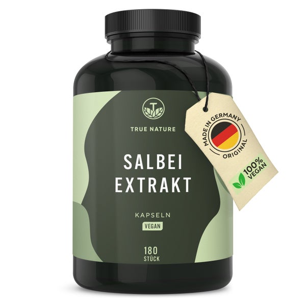 Salbei Kapseln Vegan, 12mg ätherische Öle, 6 Monate Vorrat 180 St