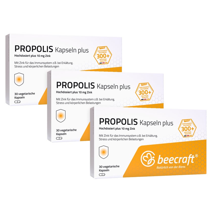 beecraft Propolis Kapseln plus Zink 3X30 St