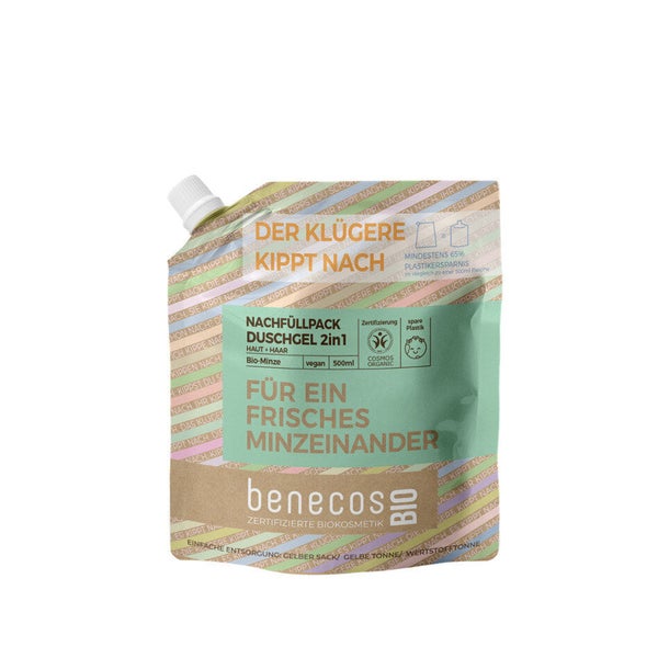 benecos Nachfüllbeutel - Duschgel 2in1 Bio Minze