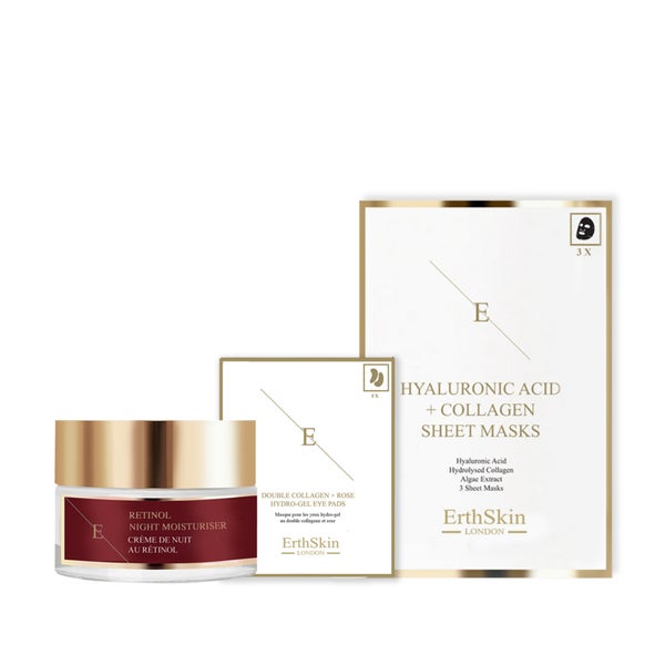 Retinol-Nachtfeuchtigkeitscreme + Augenpads + Kollagenmaske Set 1 St