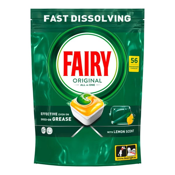 Multipack 4x 56 Stk Fairy Original All-in-One Zitrone Geschirrspültabs 1 St