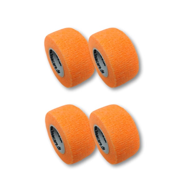 LisaCare Fingerpflaster 2,5cm x 4,5m - 4er Set Neonorange 4 St
