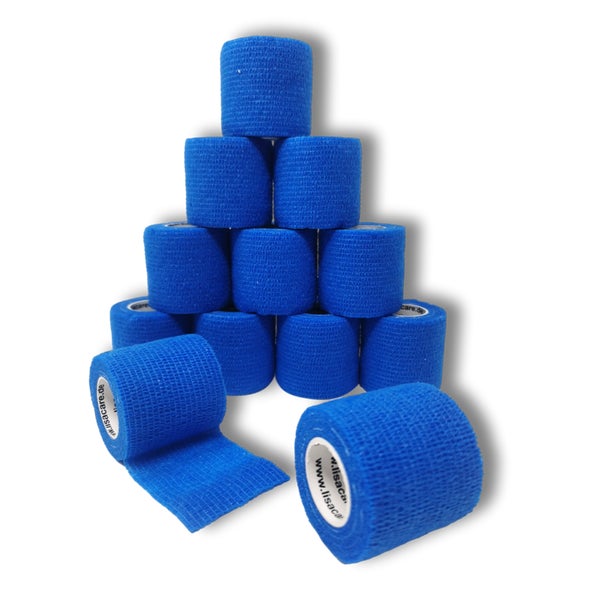 LisaCare latexfreie, kohäsiver Pflasterverband 5cm - Blau 12 St