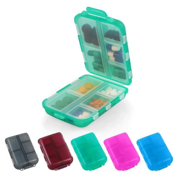 Tablettenbox 7 Tage Pillendose 10 Fächer Medikamentenbox BPA 1 St