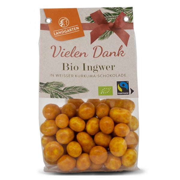 Landgarten - Ingwer in weißer Kurkuma Schokolade 170 g