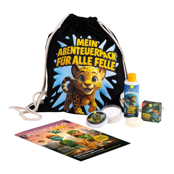 GREENDOOR Körperpflege Set für Kinder Active Adventure – Deo, Duschgel & Shampoo 1 Set