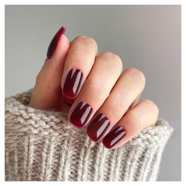 Falsche Nägel 24 Pcs Press On Kleber Tips Nagelkunst Weinrot 1 St