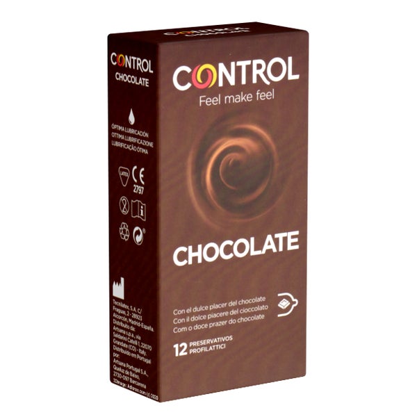 «Chocolate» Passform-Kondome mit Schokoladen-Aroma (12 Kondome) 12 St