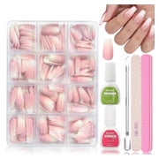 Falsche Nägel 288 Stück Ombre Koffin Gradient Pink 1 ml (1er 1 St