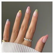 Künstliche Nägel Kurz French Tip Mandel Runde 24 Stück Oval 1 St